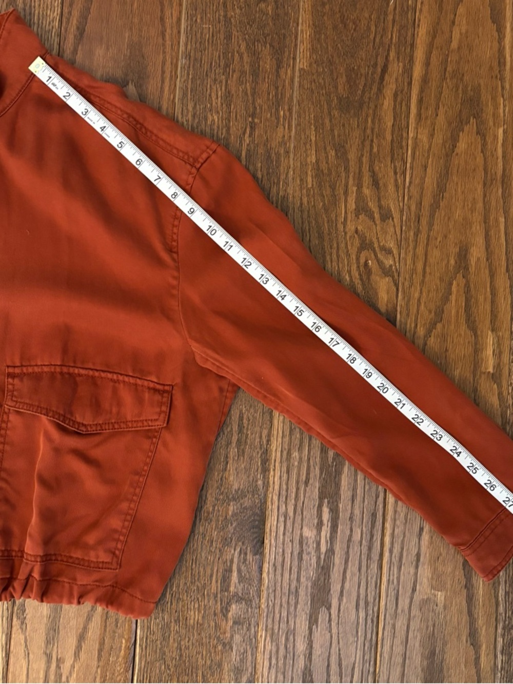LOFT Utility Jacket XL Rust Orange Cropped Lightweight Drawstring Hem - Picture 11 of 11